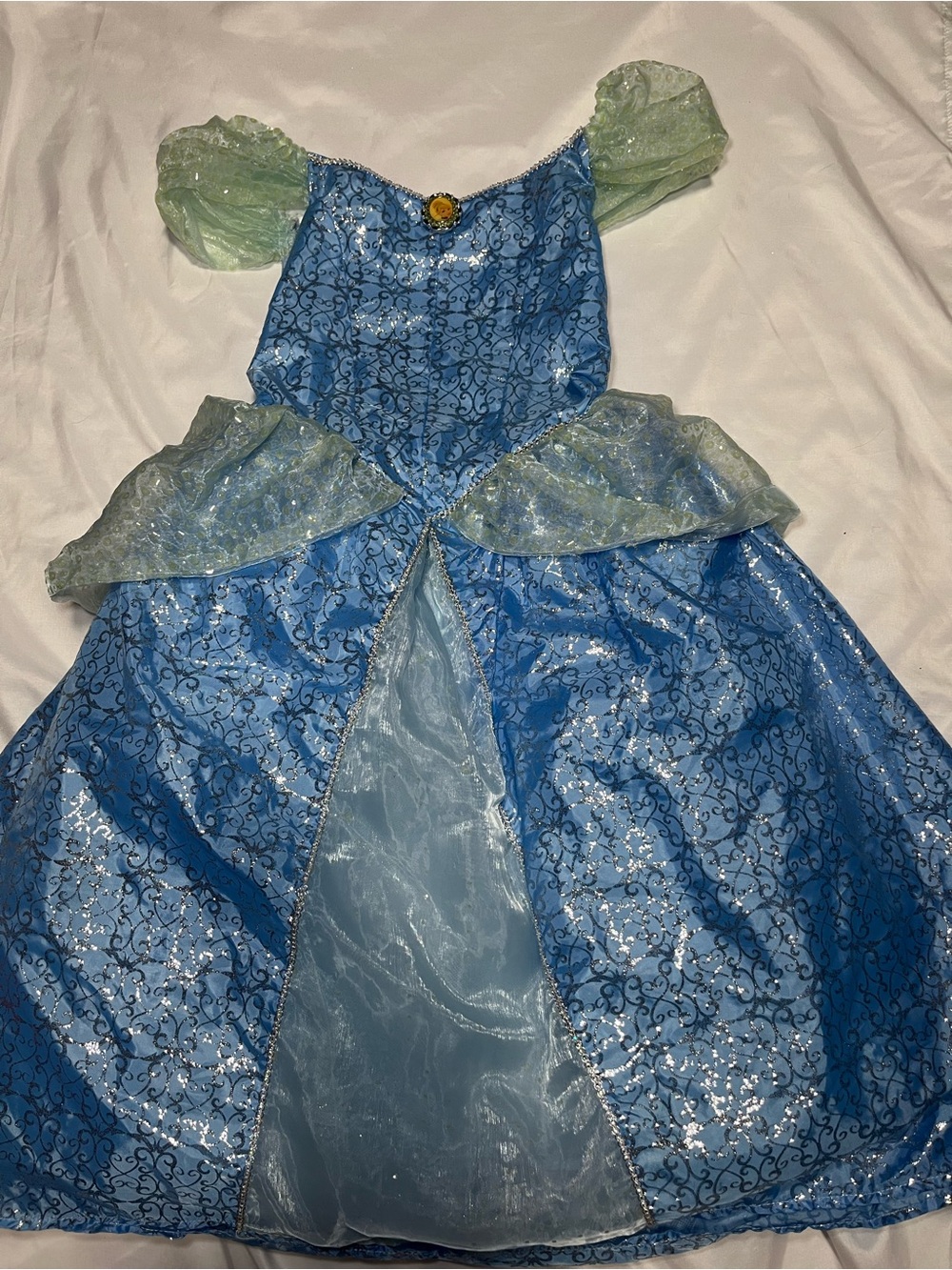 Disney Parks Cinderella Ball Gown Costume Blue White Princess Dress-up L 10/12